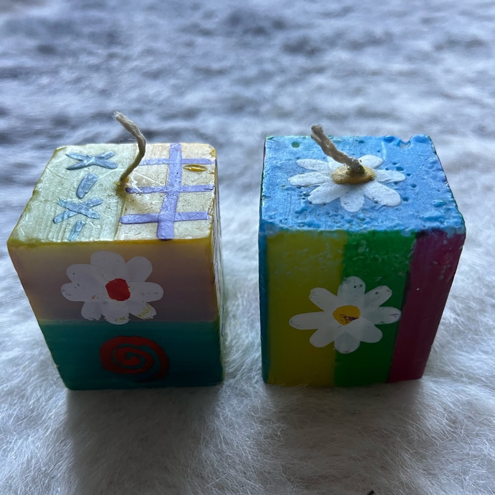 New Rainbow Flower Candle Set (2 Candles)